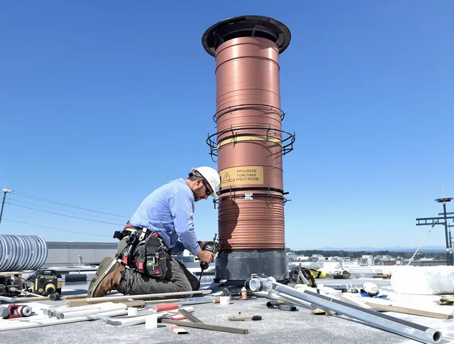 Installed chimney liner by Strongsville Chimney Sweep in Strongsville, OH