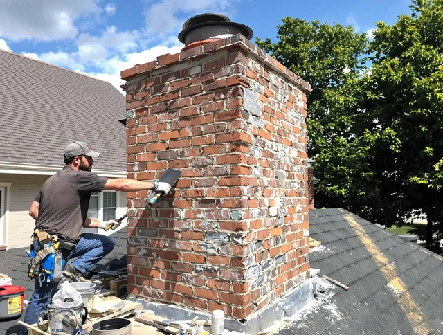 Completed chimney rebuild by Strongsville Chimney Sweep in Strongsville, OH