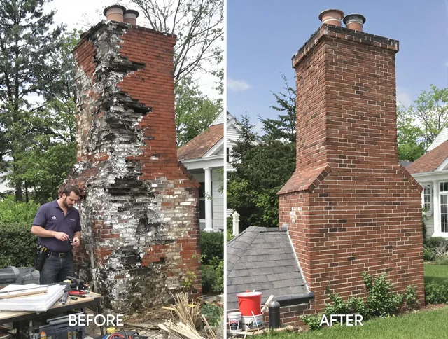 Strongsville Chimney Sweep performing a full chimney restoration in Strongsville, OH
