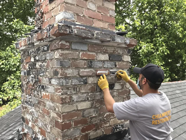 In-progress chimney restoration by Strongsville Chimney Sweep in Strongsville, OH
